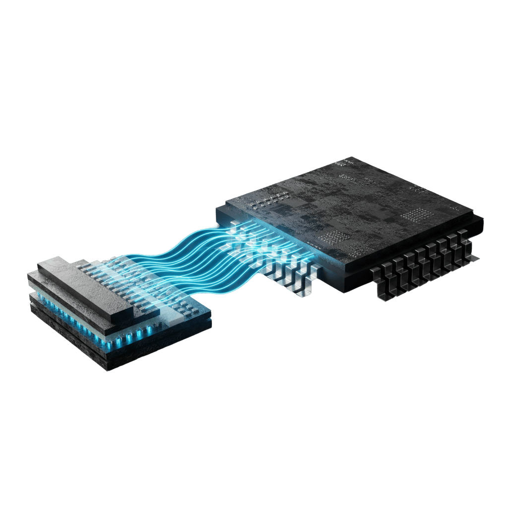 Rendered HEMT die and gate driver package connected by ribbon leads